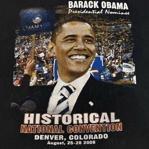 Vintage Barack Obama 2008 Historical DNC Presidential Nominee Shirt Sz XL Denver
